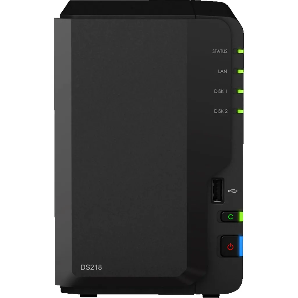 SYNOLOGY DS 218 2 BAY NAS NAS 3,5 Zoll Anzahl Festplattenschächte: 2 Schwarz} (Ohne Festplatte)